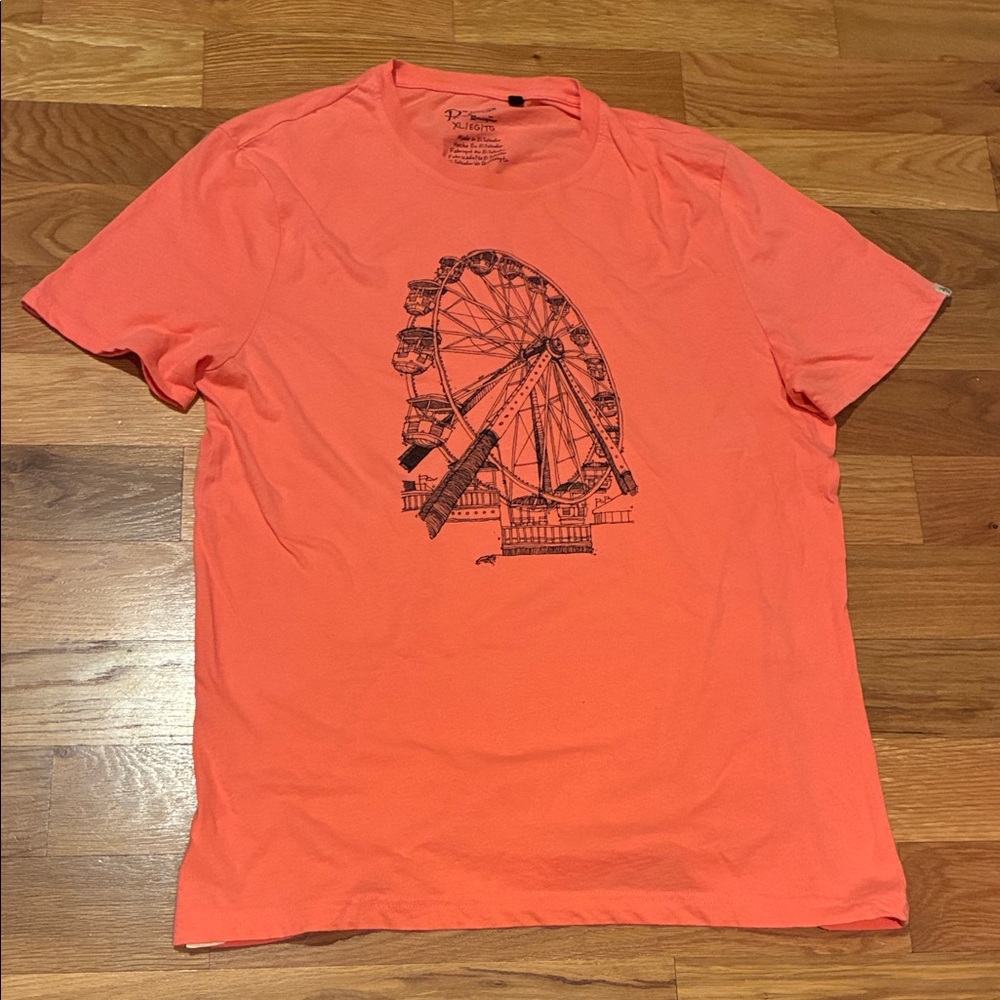 Original Penguin Coral Ferris Wheel graphic Tee XL